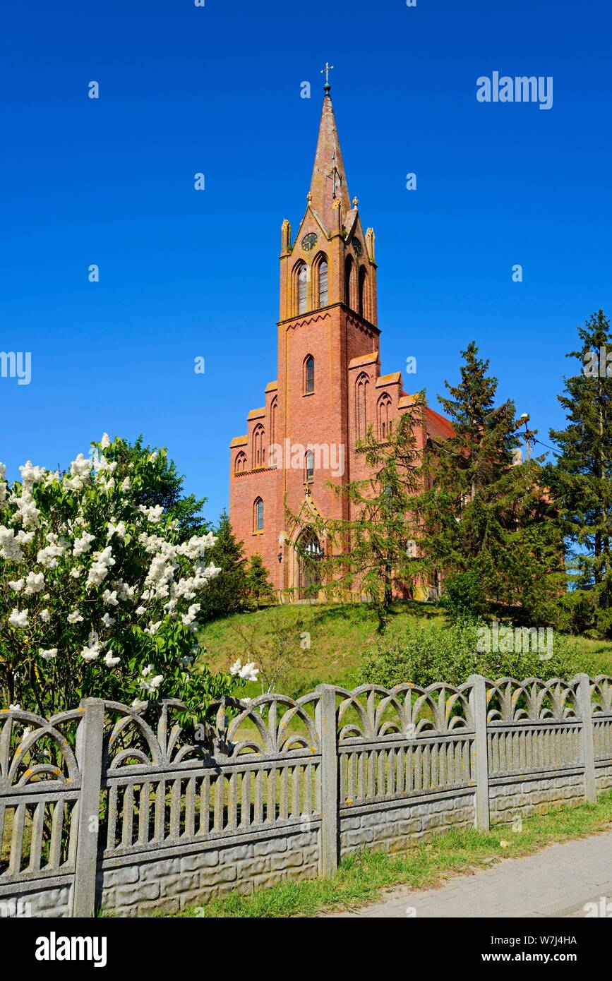 La chiesa, Lubin, Swinedelta, Isola di Wollin, West Pomerania, Polonia Foto Stock