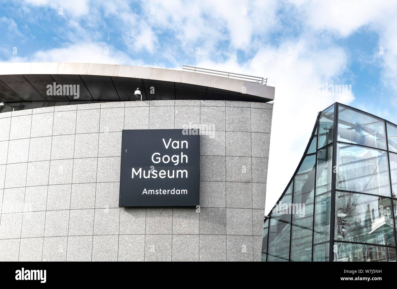 Il museo di Van Gogh, dettaglio, architettura moderna, Amsterdam, Olanda Settentrionale, Paesi Bassi Foto Stock