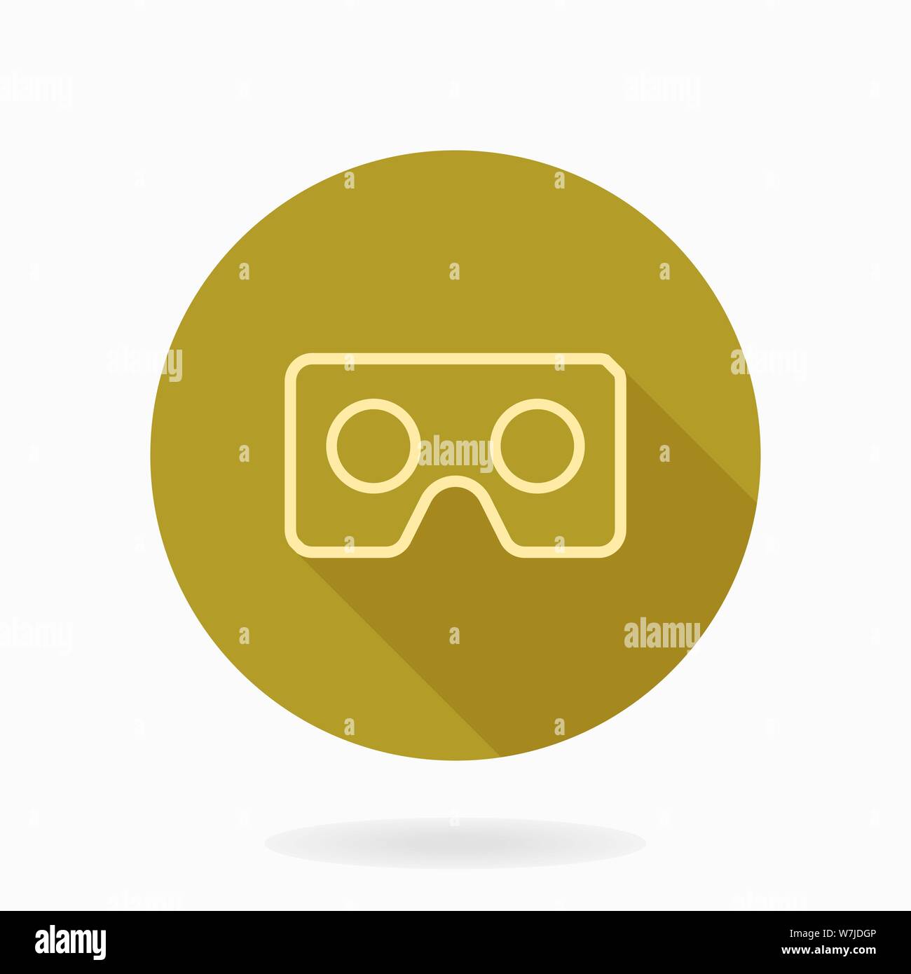 Vettore Fine Icona piatta con Golden Logo VR Illustrazione Vettoriale