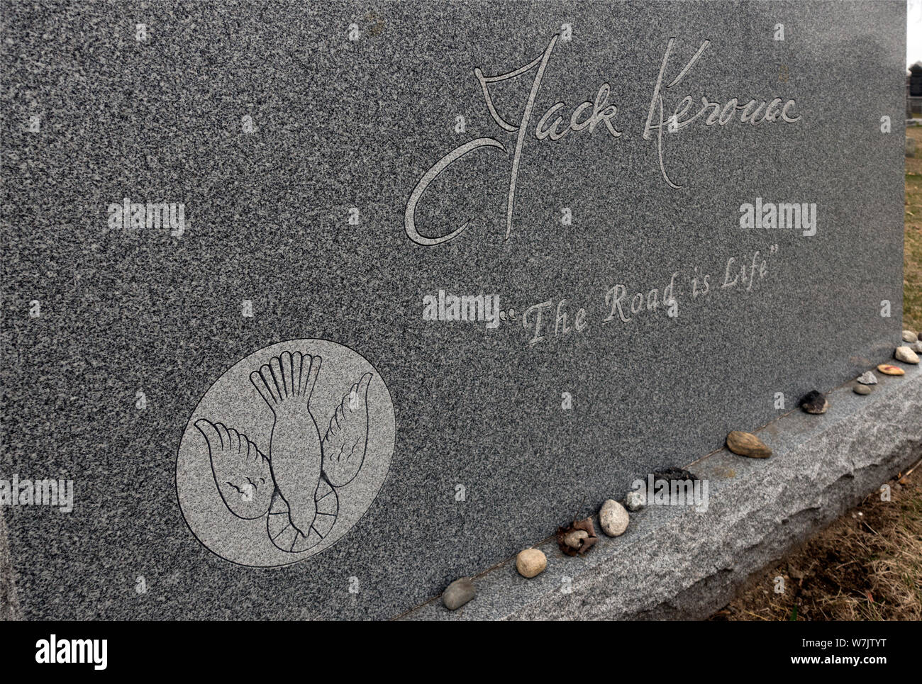 Jack Kerouac lapide in Lowell MA Foto Stock