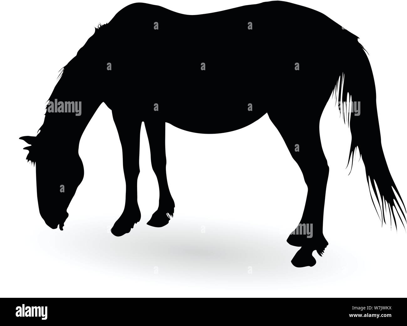 Silhouette di cavallo di grandi dimensioni Illustrazione Vettoriale