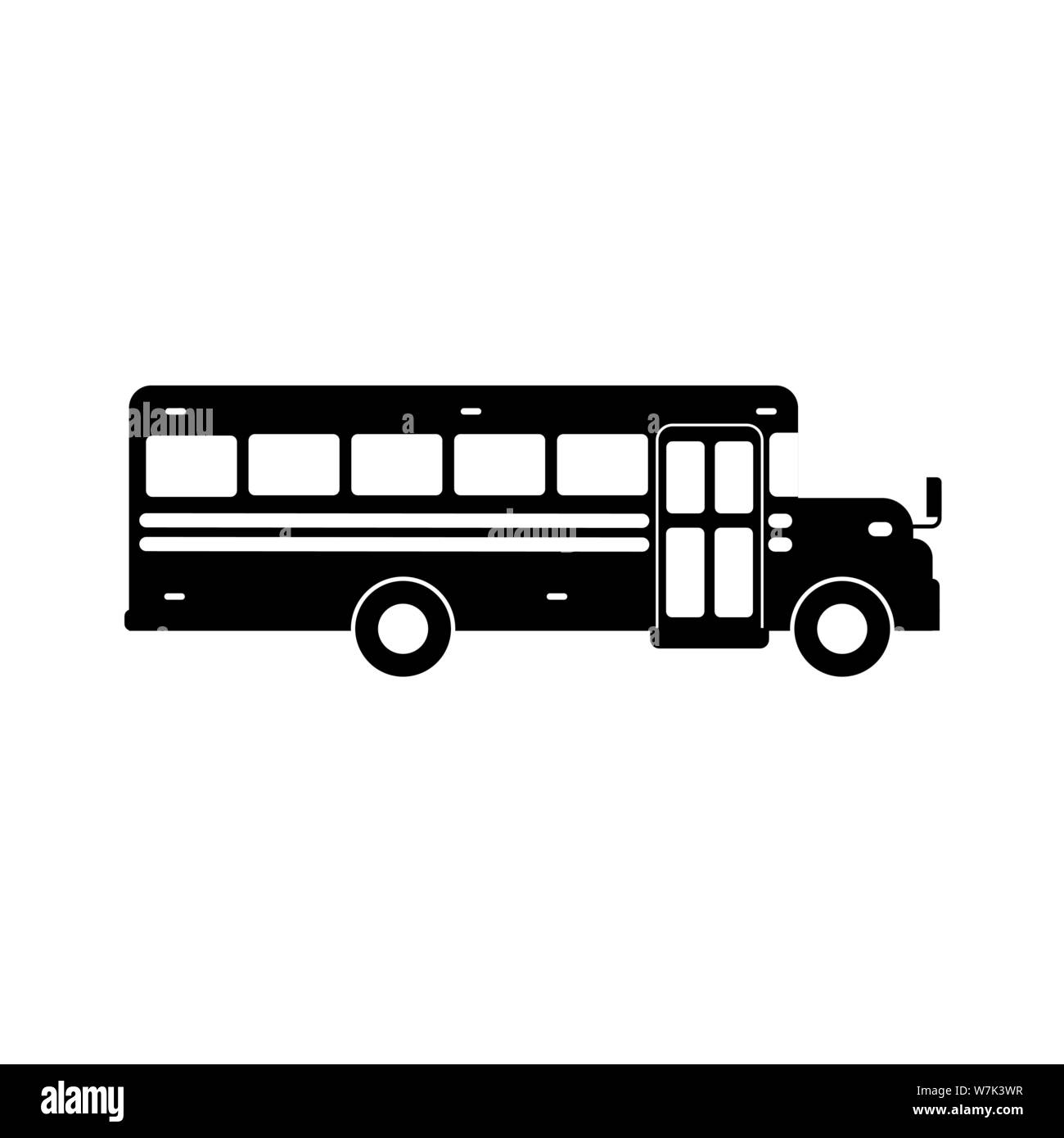 Scuola bus icona design semplice su sfondo bianco Illustrazione Vettoriale