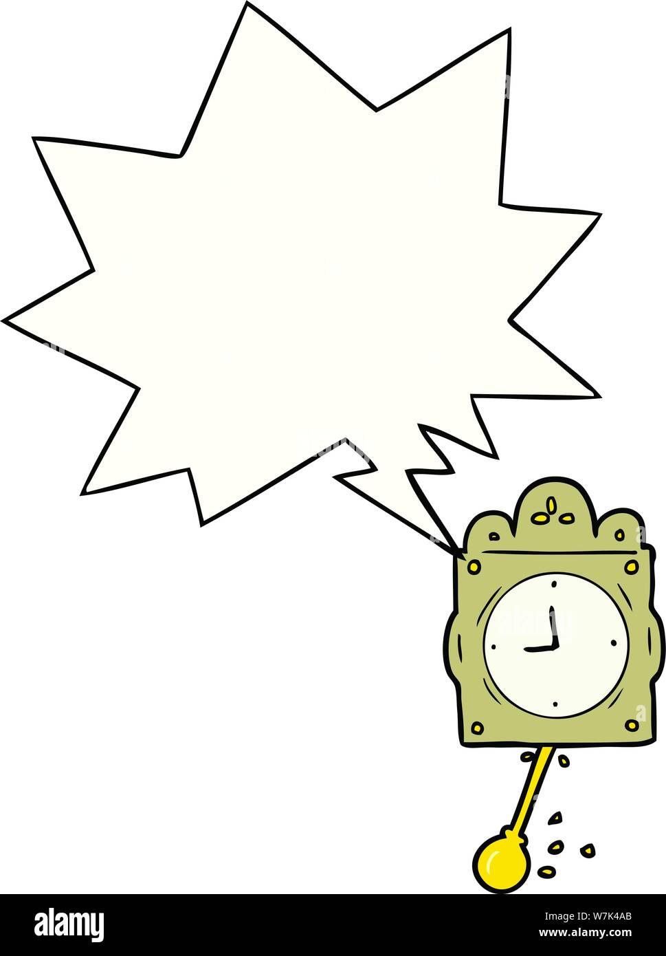 Cartoon Ticchettio orologio a pendolo con discorso bolla Immagine e  Vettoriale - Alamy