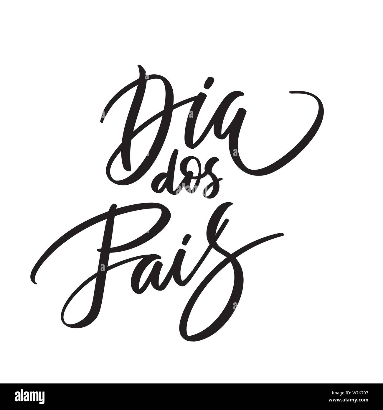 Dia dos pais caratteri di testo. Felice Festa del papà da Portugeese. Stampa grafica la scrittura a mano, tipografia, calligrafia. Frase di vettore per il biglietto di auguri, Illustrazione Vettoriale