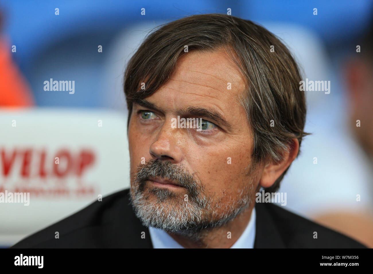 5 agosto 2019, John Smiths Stadium, Huddersfield Inghilterra; Sky scommessa campionato, Huddersfield Town vs Derby County ; di Cocu Phillip manager di Derby County Credit: Mark Cosgrove/News immagini English Football League immagini sono soggette a licenza DataCo Foto Stock