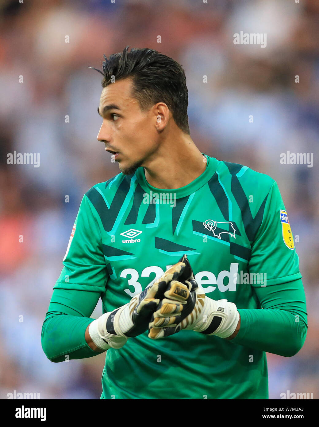 5 agosto 2019, John Smiths Stadium, Huddersfield Inghilterra; Sky scommessa campionato, Huddersfield Town vs Derby County ; Kelle Roos (21) del Derby County durante il gioco Credito: Mark Cosgrove/News immagini English Football League immagini sono soggette a licenza DataCo Foto Stock