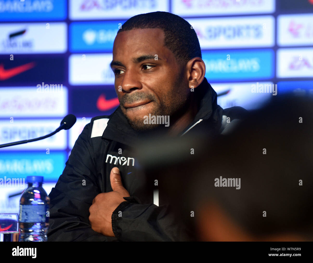 English football player Jason Puncheon di Crystal Palace F.C. partecipa a una conferenza stampa per il 2017 Premier League Asia Trophy contro il Liverpool F.C Foto Stock