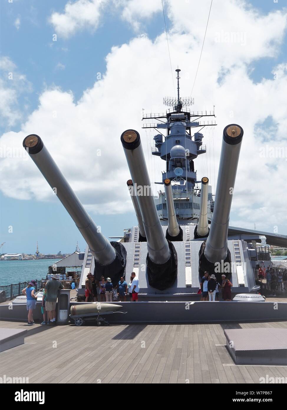 Nave da Battaglia Missouri Memorial, Oahu, Hawaii Foto Stock