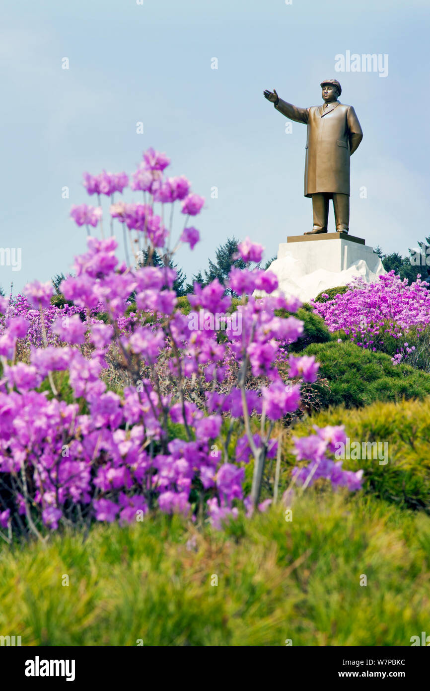 Hamhung, statua di Kim Il Sung, democratica Repubblica popolare di Corea (DPRK), la Corea del Nord, 2012 Foto Stock