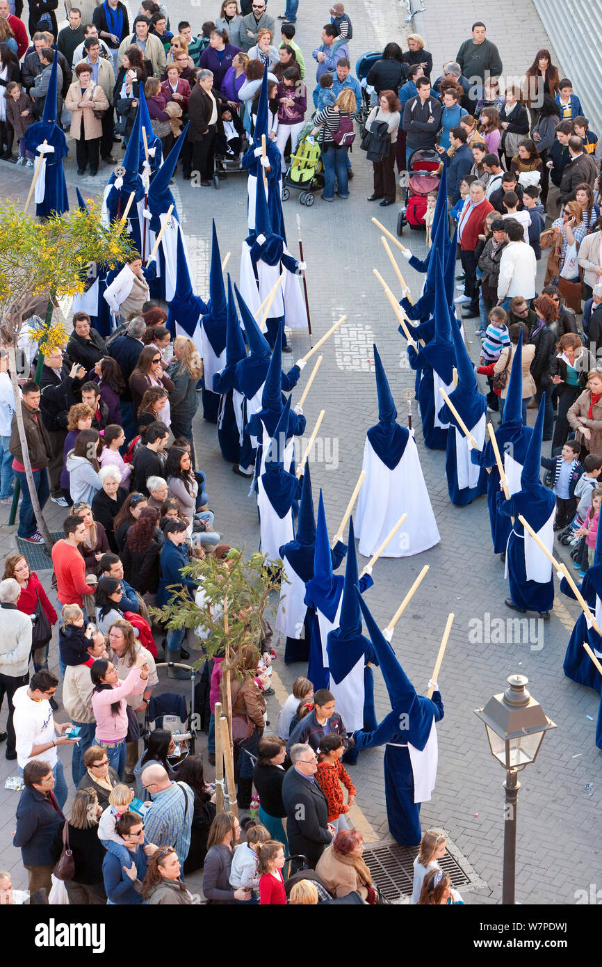 Semana Santa / alle celebrazioni della Settimana Santa, Malaga, Andalusia, Marzo 2010 Foto Stock