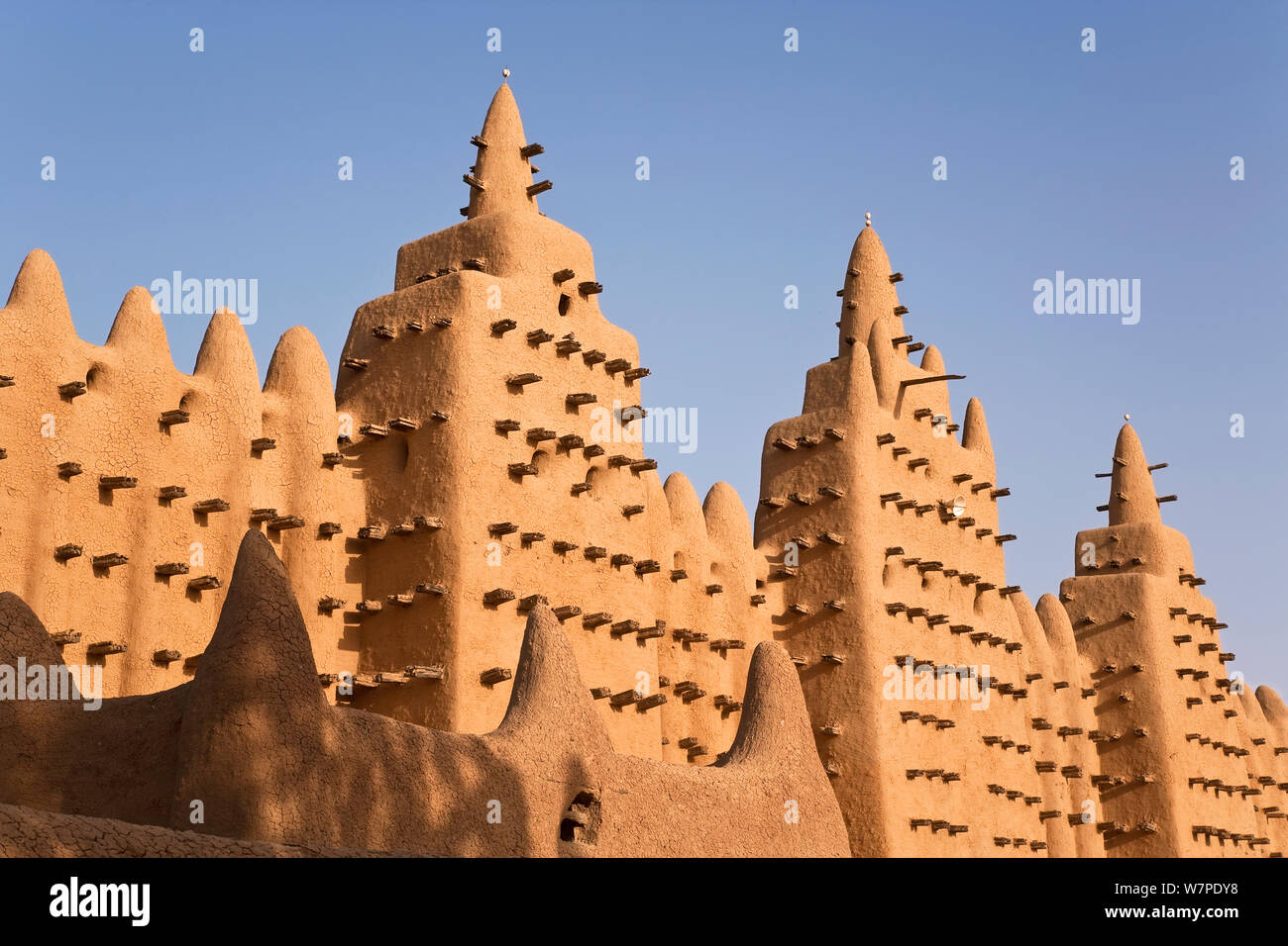 Djenne moschea, la più grande struttura di fango nel mondo, Djenne è un sito Patrimonio Mondiale dell'UNESCO, Niger Inland Delta, Mopti Regione, Mali 2006 Foto Stock