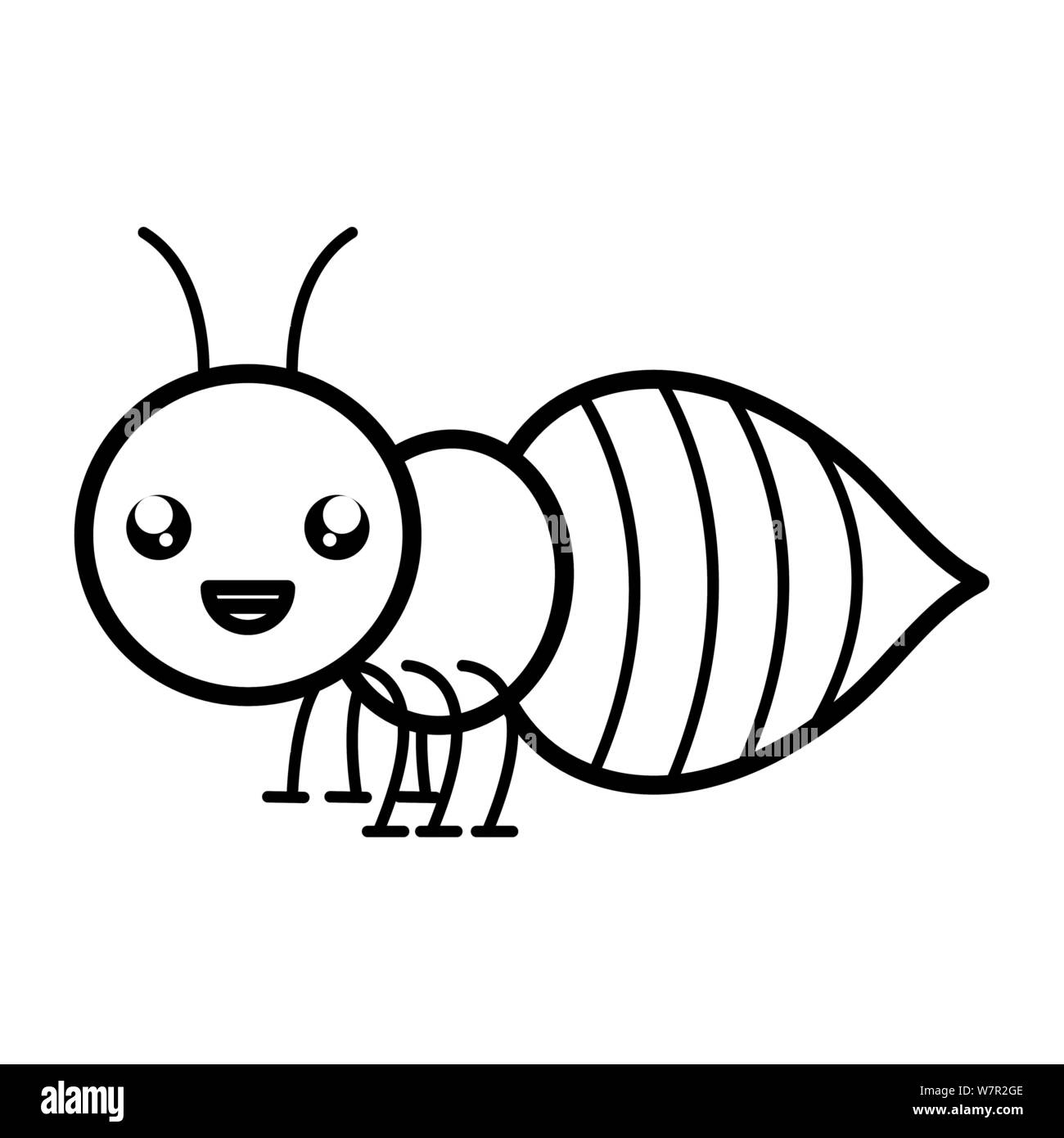 Carino ant kawaii insetto vettore di carattere illustration design Illustrazione Vettoriale