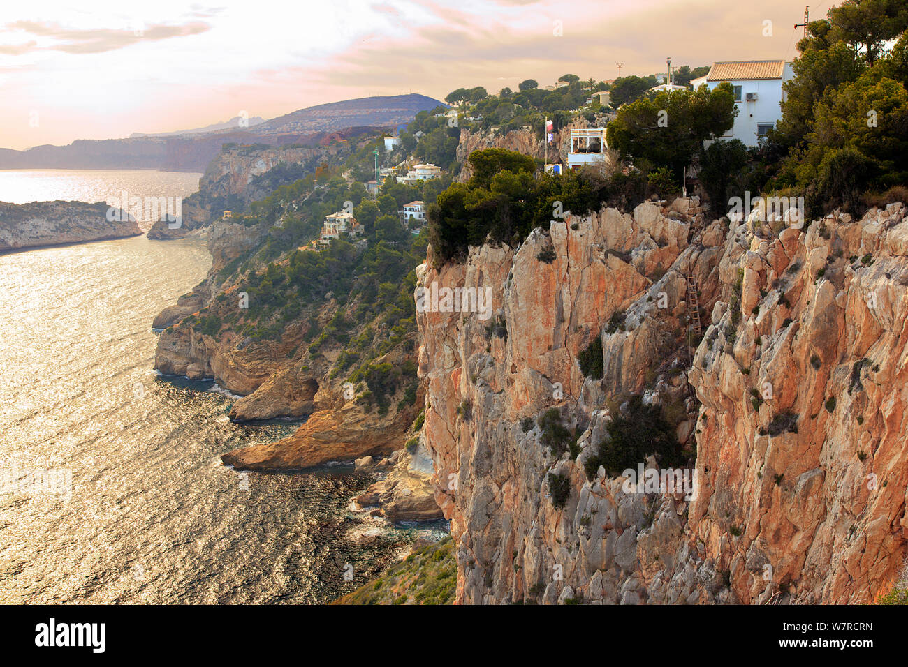 Tramonto a Cap de la Neu, Javea, Nord Costa Blanca, Spagna Foto Stock