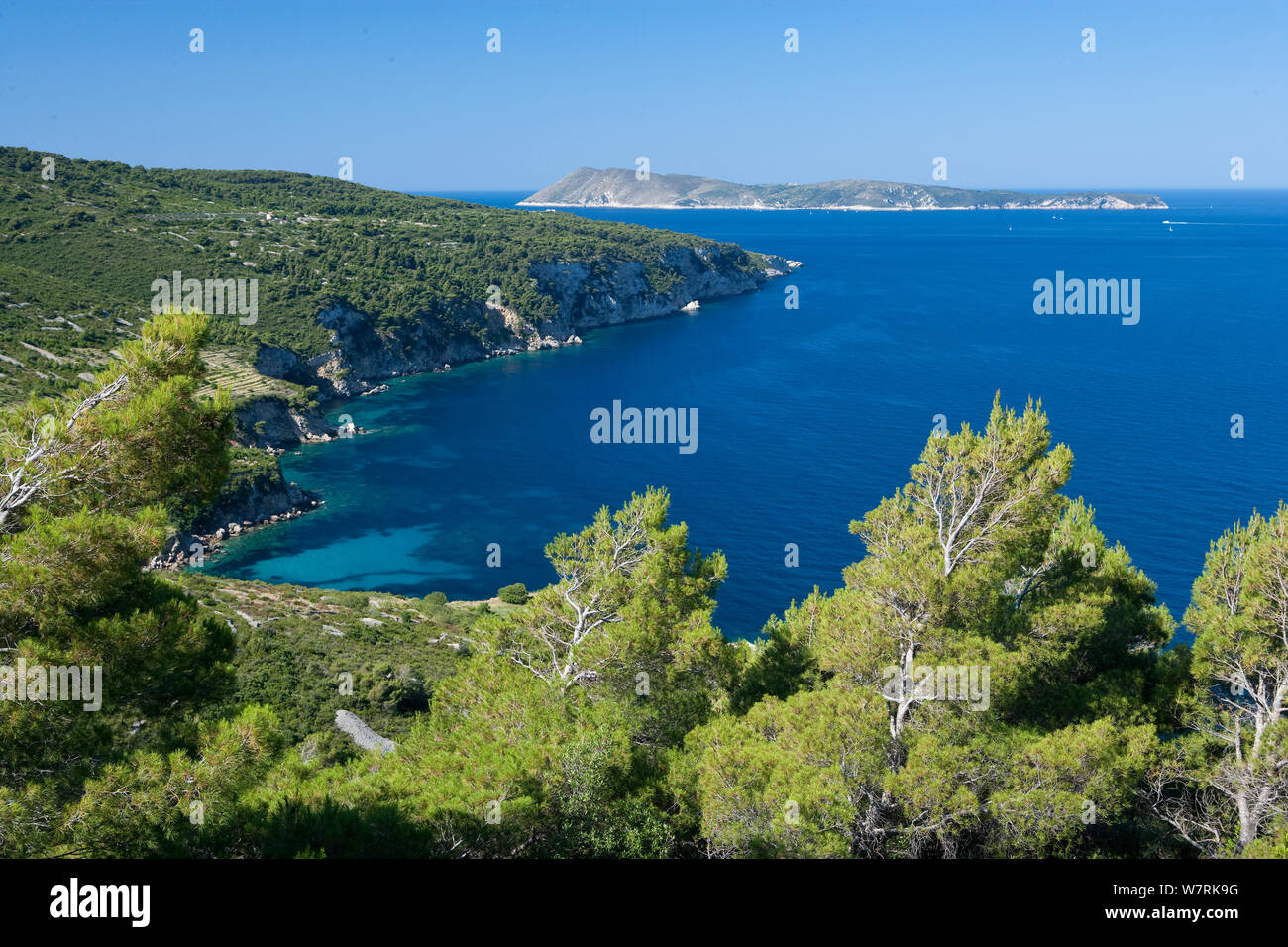Stupiste cape, Isola di Vis, Croazia, Mare Adriatico, Mediterranea Foto Stock