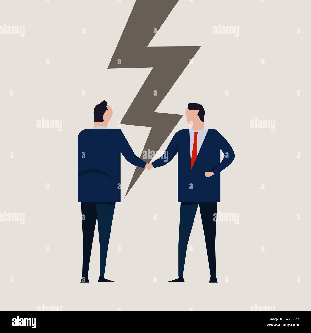 Imprenditori rotto relazione contratto di partenariato rotto guasto disaccordo. imprenditore handshake Illustrazione Vettoriale