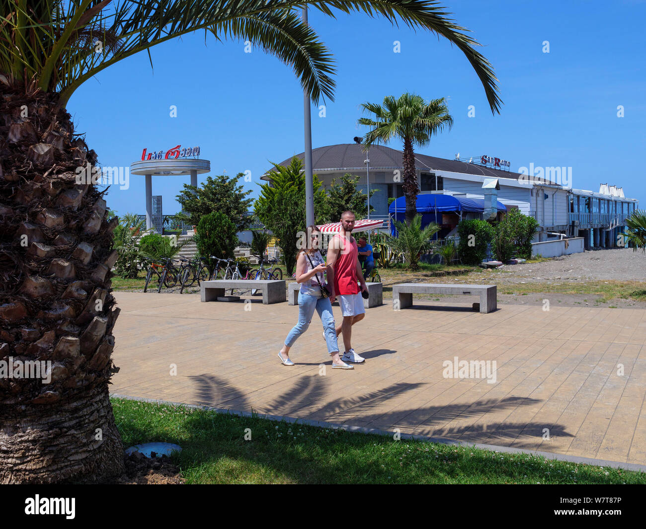 Ristorante a San Remo Promenade, Rustaveli 34, , Batumi, Adjara, Georgia, Europa Foto Stock