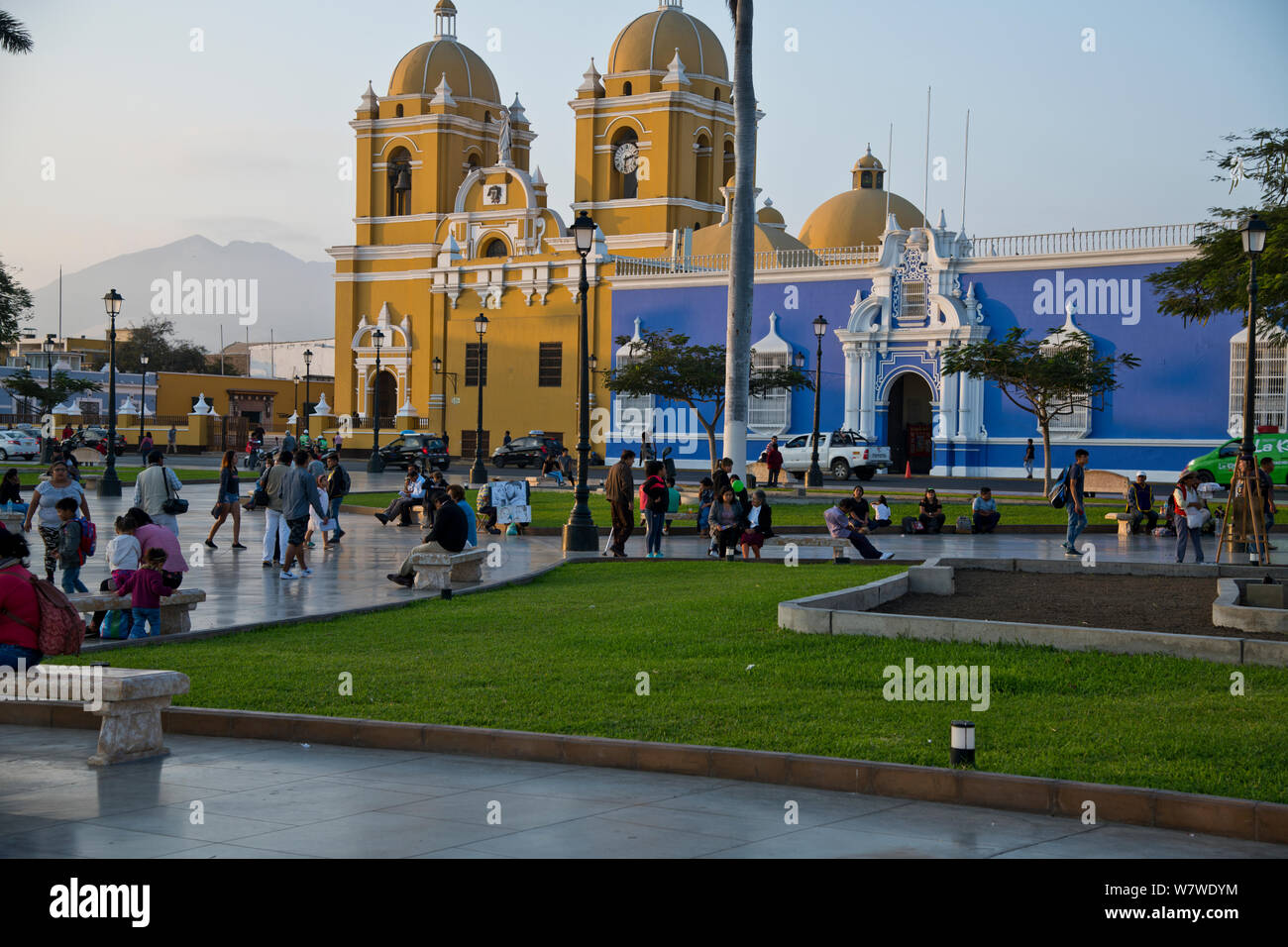 Trujillo,la terza più grande città,Cattedrale,Square,Colonial importanti edifici,Nord del Perù,America del Sud Foto Stock