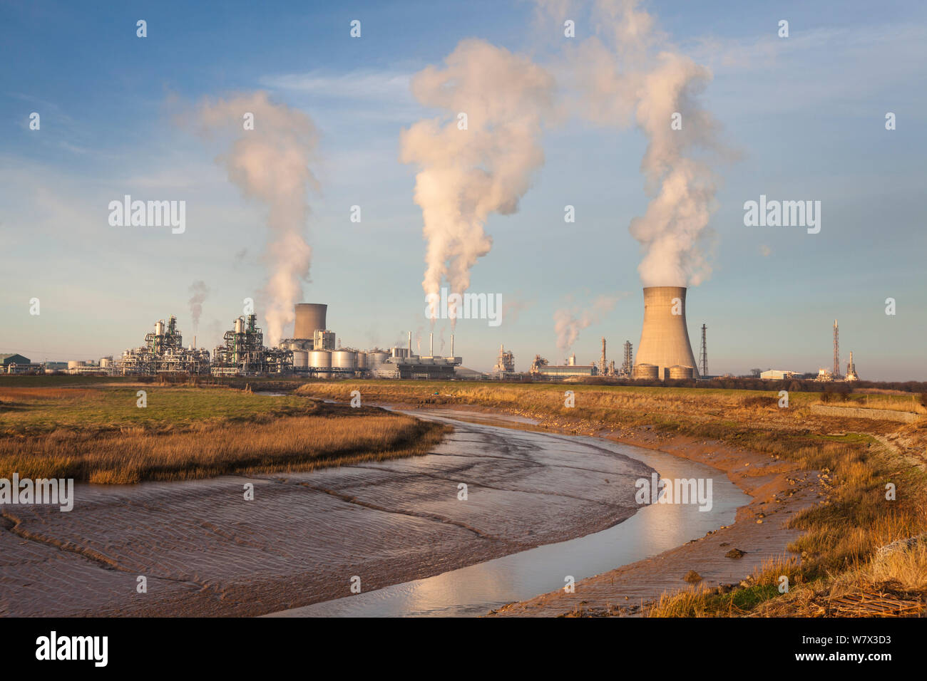 Saltend impianto chimico di Kingston upon Hull, East Yorkshire, Inghilterra, Regno Unito. Gennaio 2014. Foto Stock