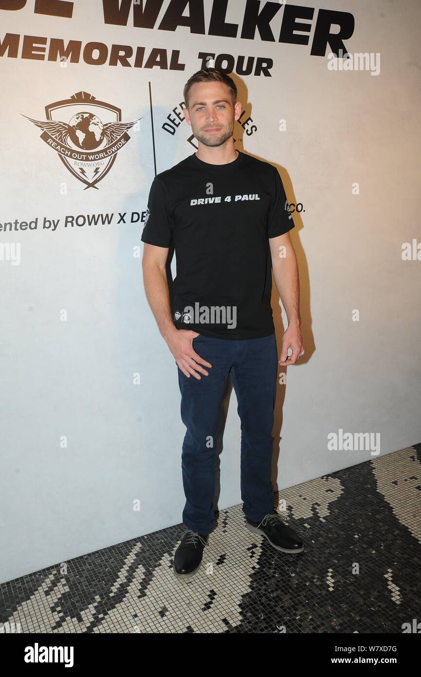 Attore americano Cody Walker partecipa ad un evento promozionale per il Paul Walker Memorial Tour di Hong Kong, Cina, 13 aprile 2017. Foto Stock