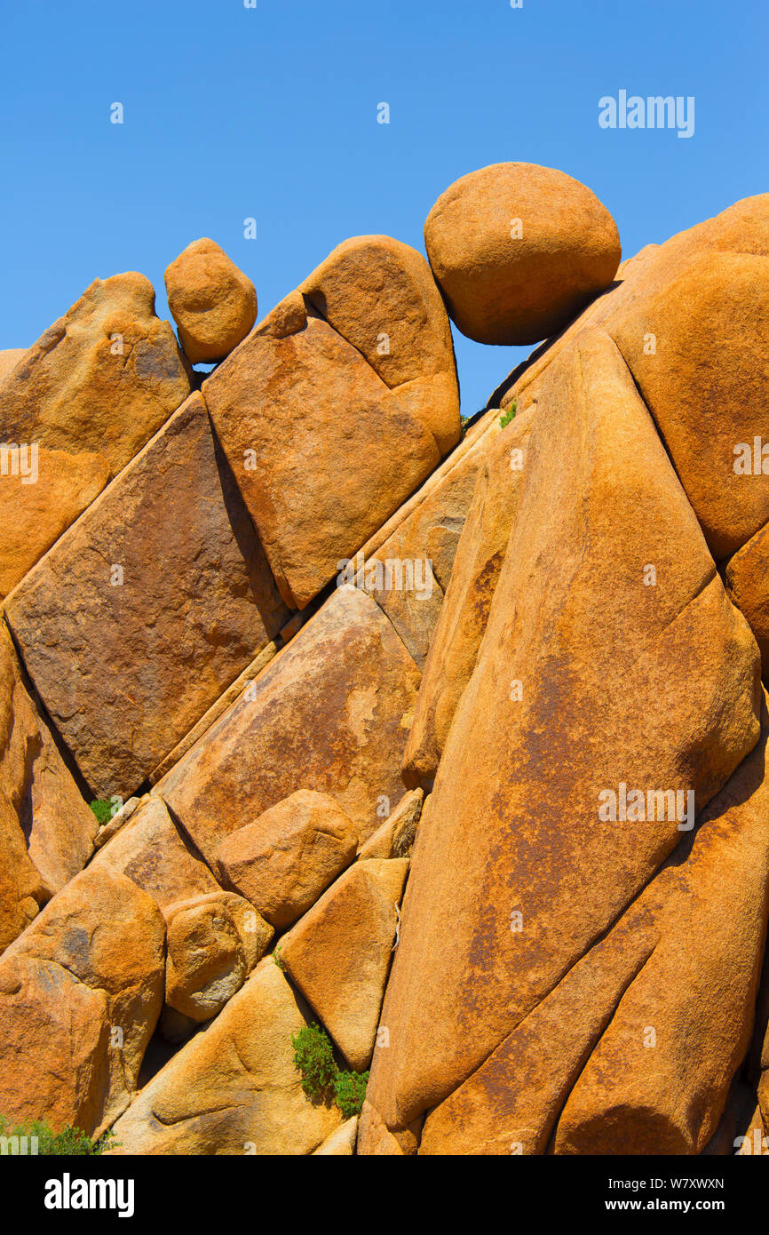 Le formazioni rocciose, Joshua Tree National Park, California, USA, maggio. Foto Stock