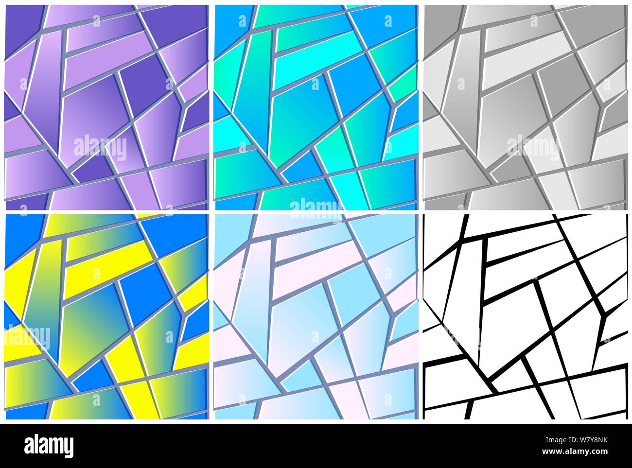 Seamless texture di vetro macchiato. Ripetere sfondo astratto con poligoni geometrici Illustrazione Vettoriale