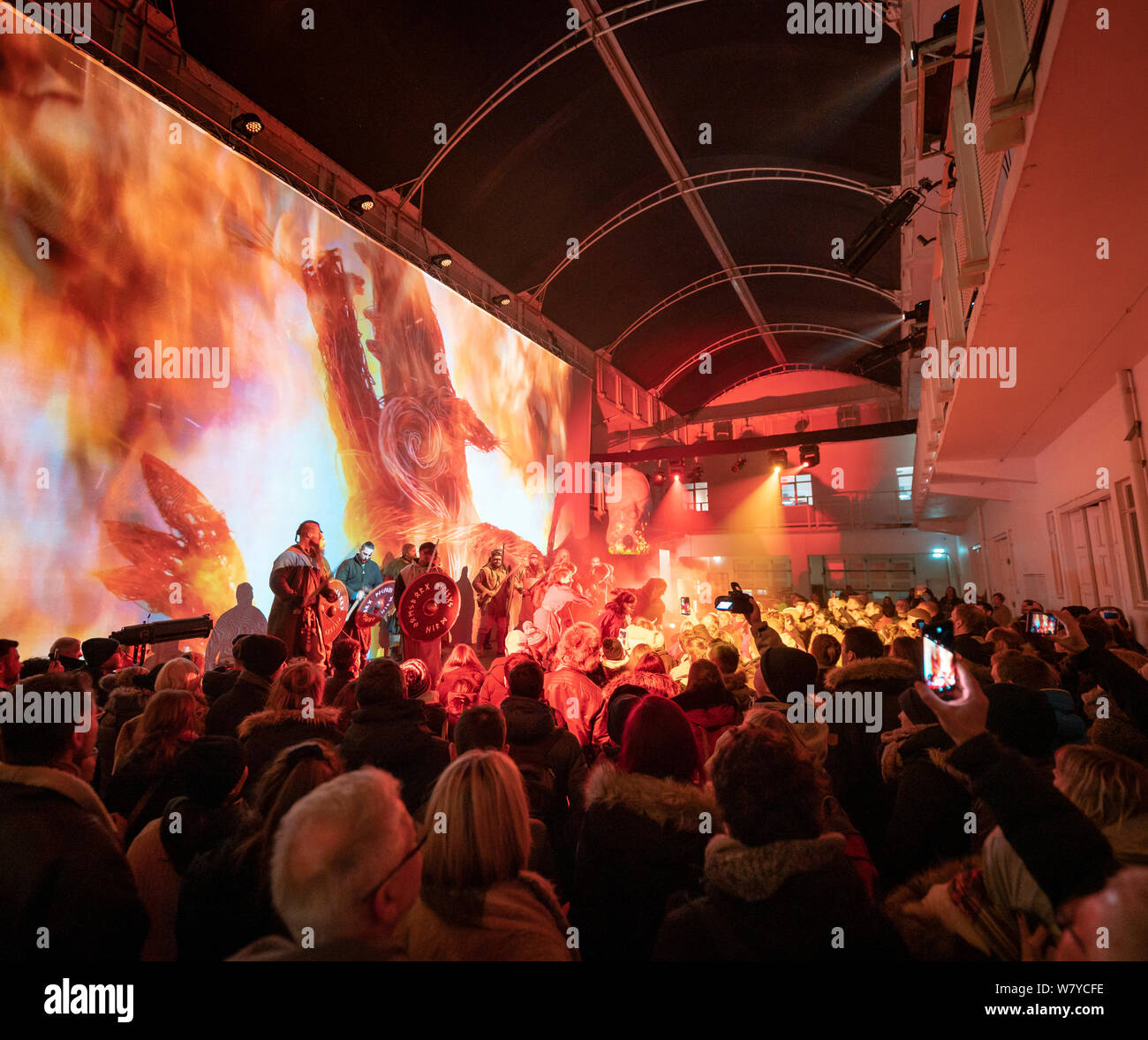 I vichinghi, Winter Festival delle Luci, Reykjavik, Islanda Foto Stock