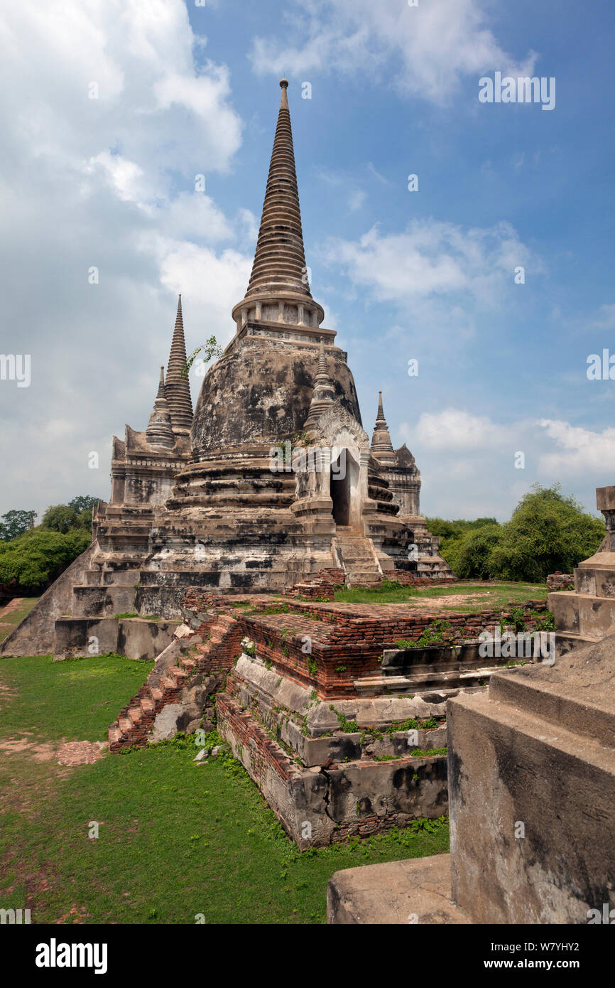 Il Wat Phra Samphet tempio in Ayutthaya,Thailandia, settembre 2014. Foto Stock