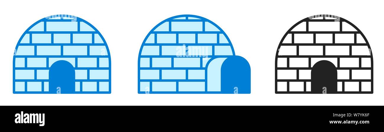 Ice House igloo. Imposta icona. Vettore semplice design. Igloo segno o simbolo in stile appartamento. Illustrazione Vettoriale