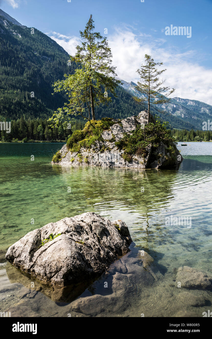 Der Hintersee in den Alpen bei Berchtesgaden Foto Stock