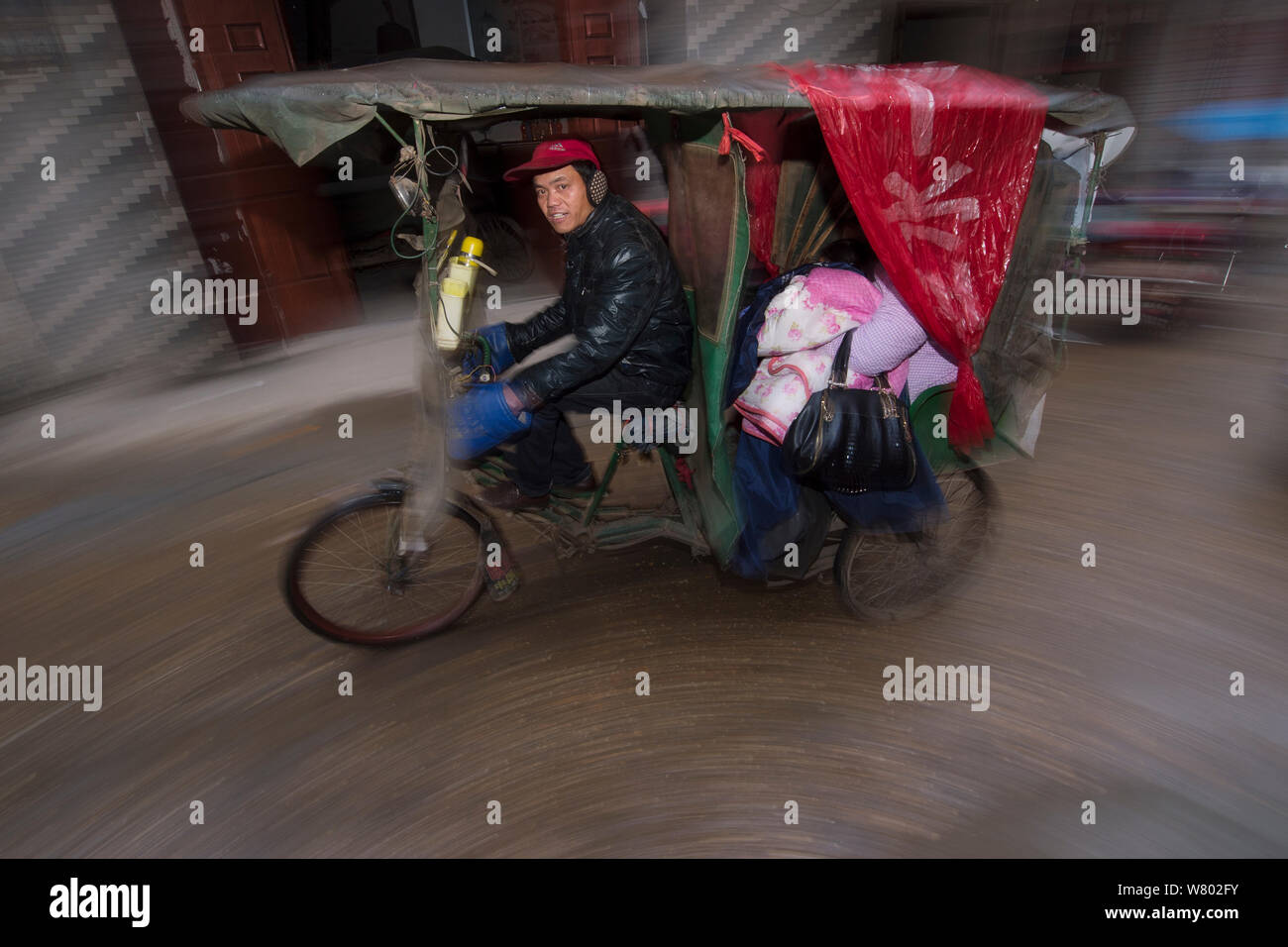 Noleggio taxi, Poyang Ho Lago, provincia di Jiangxi, Cina Foto Stock