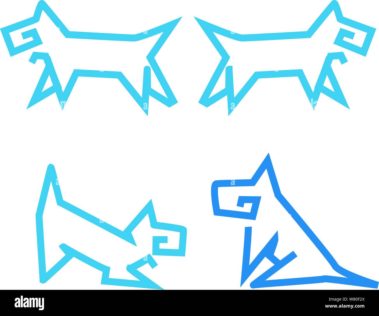 Aztec cani seduta ansimando riproduzione semplice cane forme come una scottish terrier Illustrazione Vettoriale