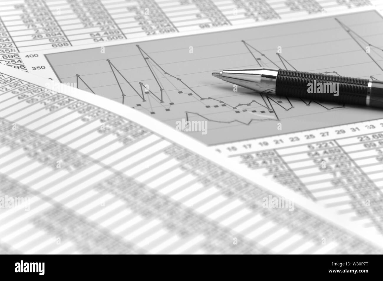 Tabella finanziaria del mercato azionario Foto Stock