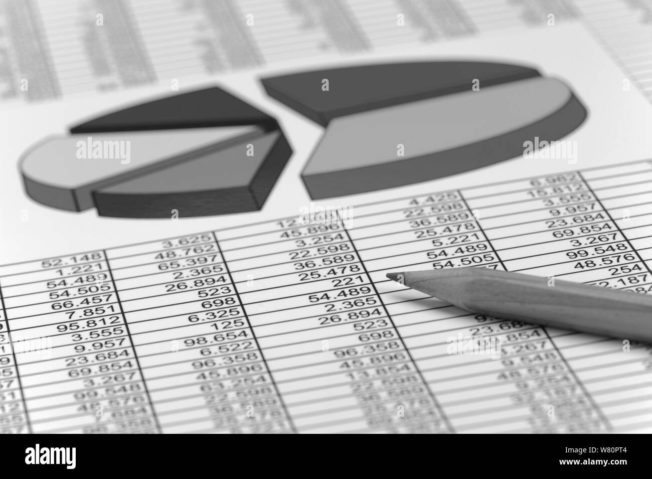 Tabella finanziaria del mercato azionario Foto Stock