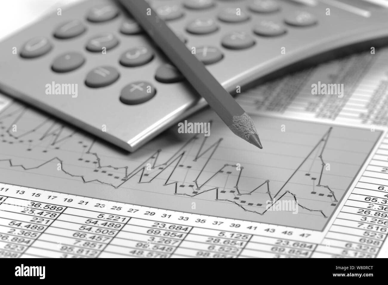 Tabella finanziaria del mercato azionario Foto Stock