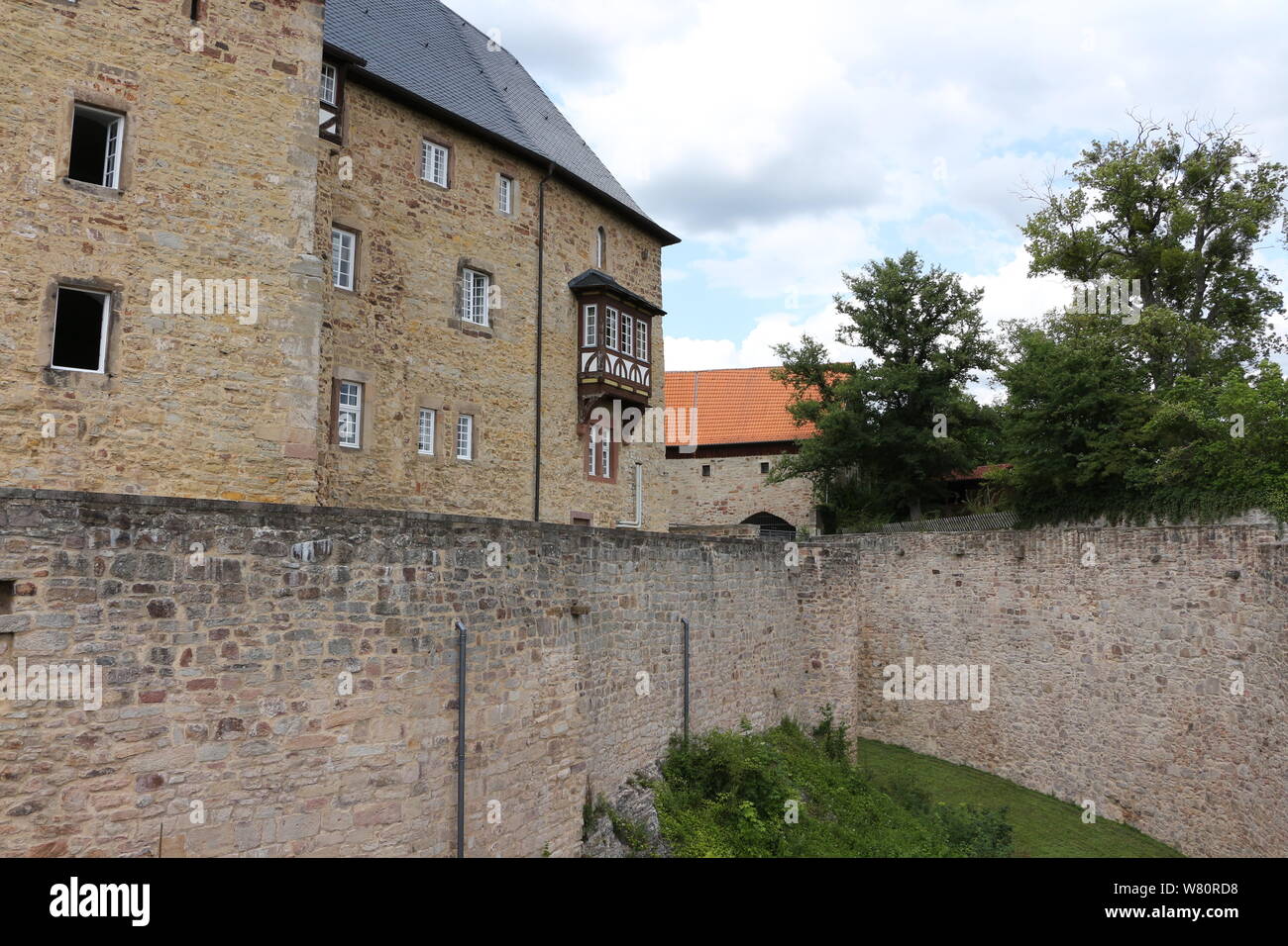 Blick auf das Schloss Spangenberg in Nordhessen Foto Stock