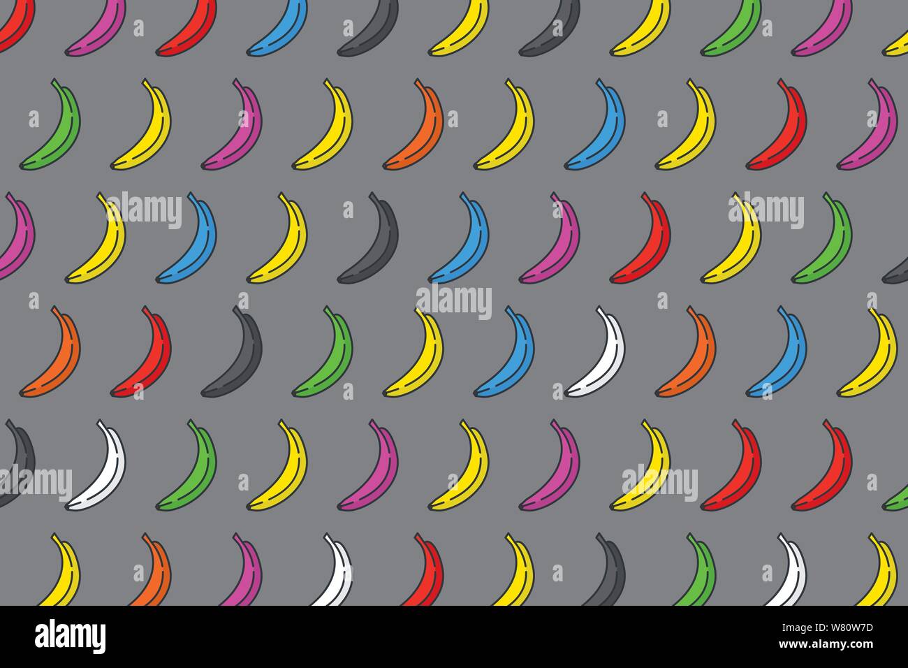 Il concetto di diversità illustrazione vettoriale e multicolori banane pattern. Illustrazione Vettoriale