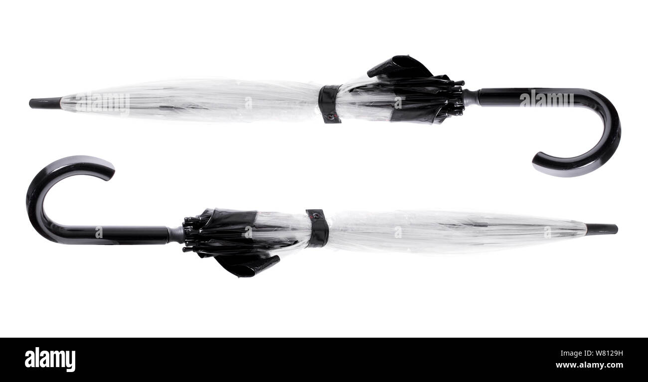 Ombrelloni isolati su sfondo bianco Foto Stock