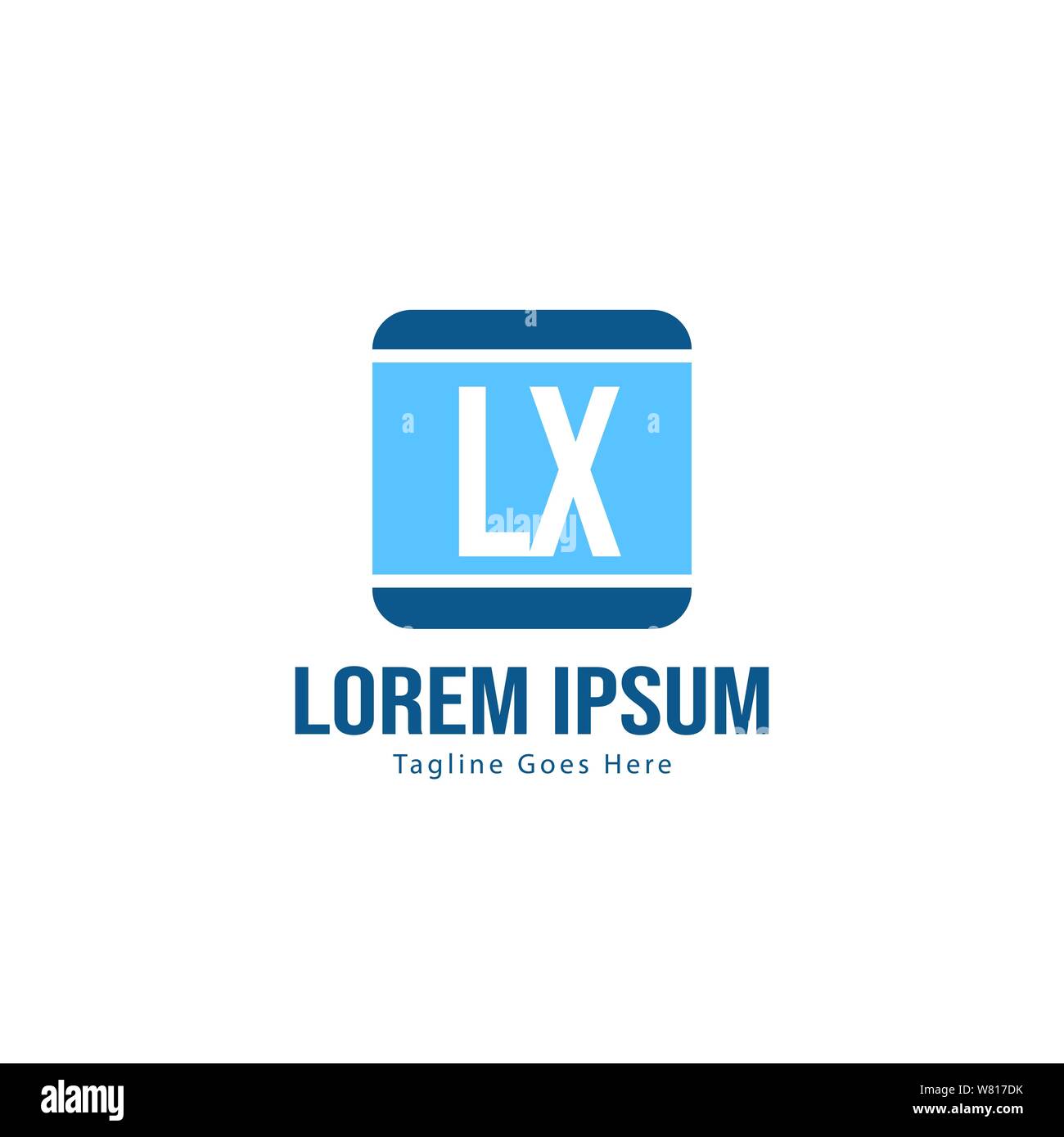 Iniziale logo LX Modello con telaio moderno. Minimalista lettera LX logo illustrazione vettoriale design Illustrazione Vettoriale