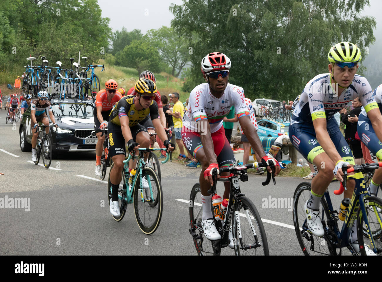 Tour de France 2019 - Col de Montsegur, lo stadio 15 Limoux-Foix Foto Stock