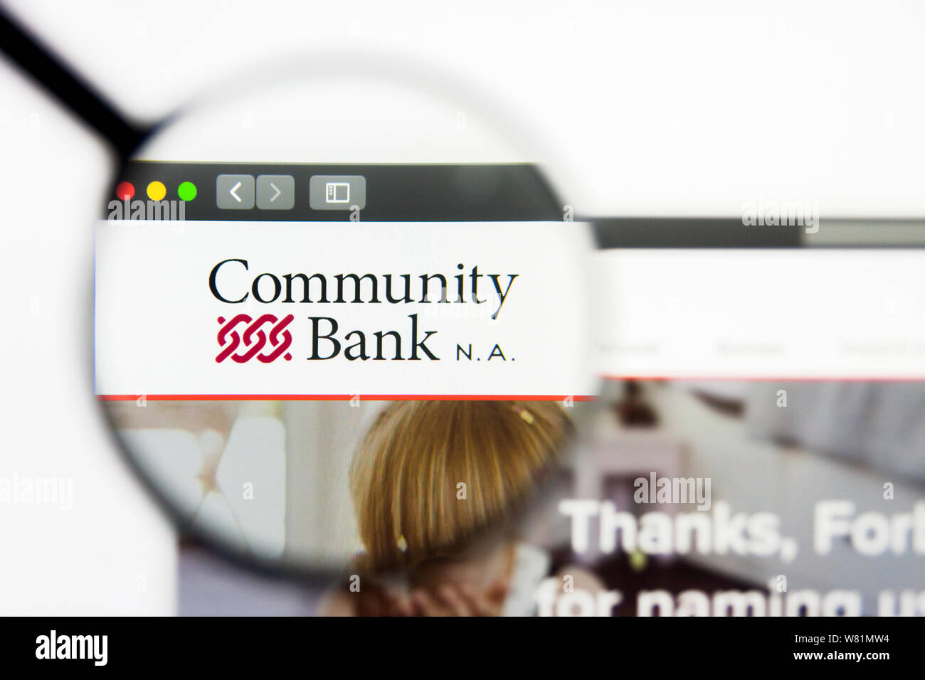 Richmond, Virginia, Stati Uniti d'America - 7 Agosto 2019: Editoriale illustrativa della banca comunitaria System Inc website homepage. Banca comunitaria System Inc visibile il logo Foto Stock