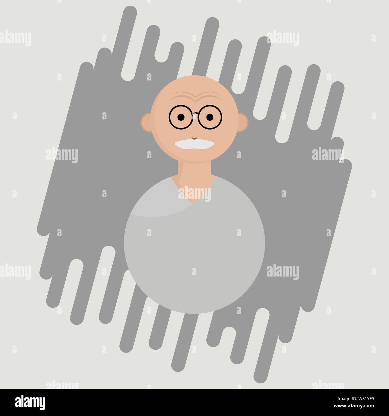 Persone oldman Icona, anziani cartoon vettore con occhiali Illustrazione Vettoriale