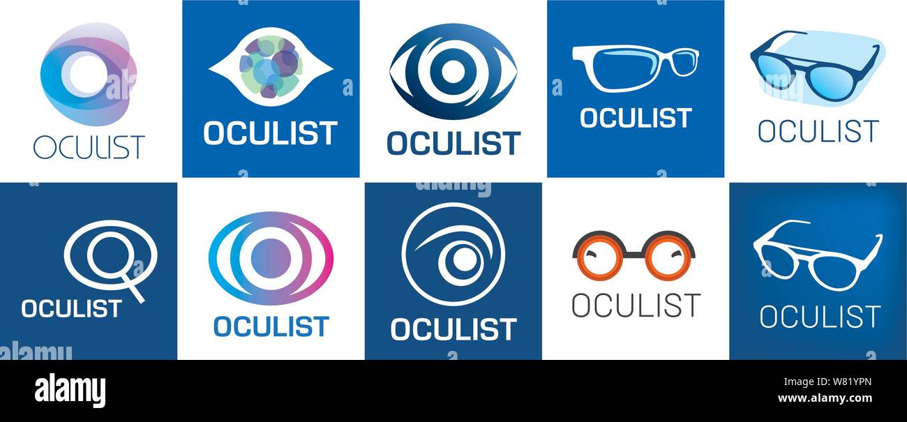 Il logo del vettore all'ottico optometrista, ottica e visione controllare Illustrazione Vettoriale