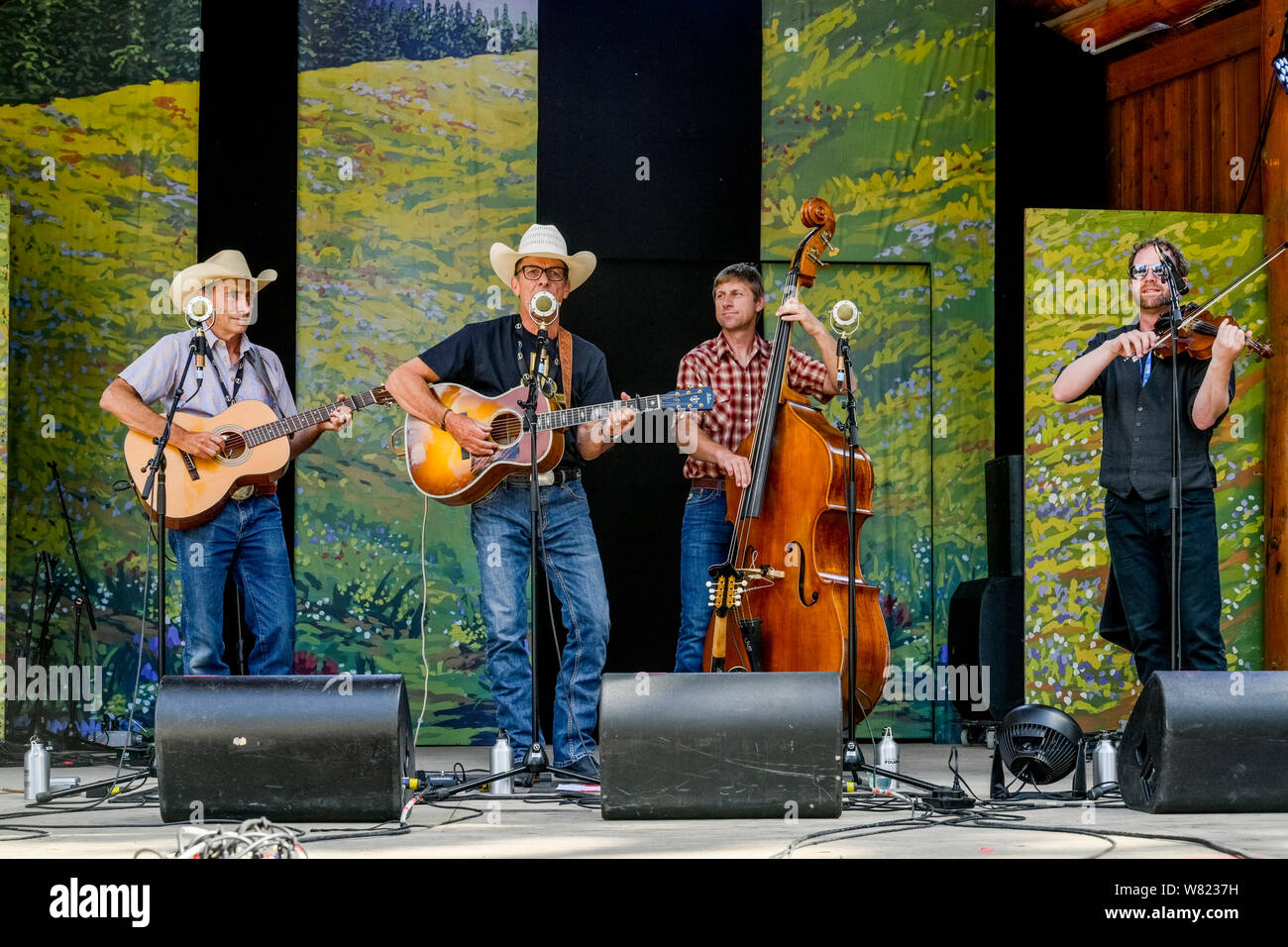Operai, Canmore Folk Music Festival, Canmore, Alberta, Canada Foto Stock