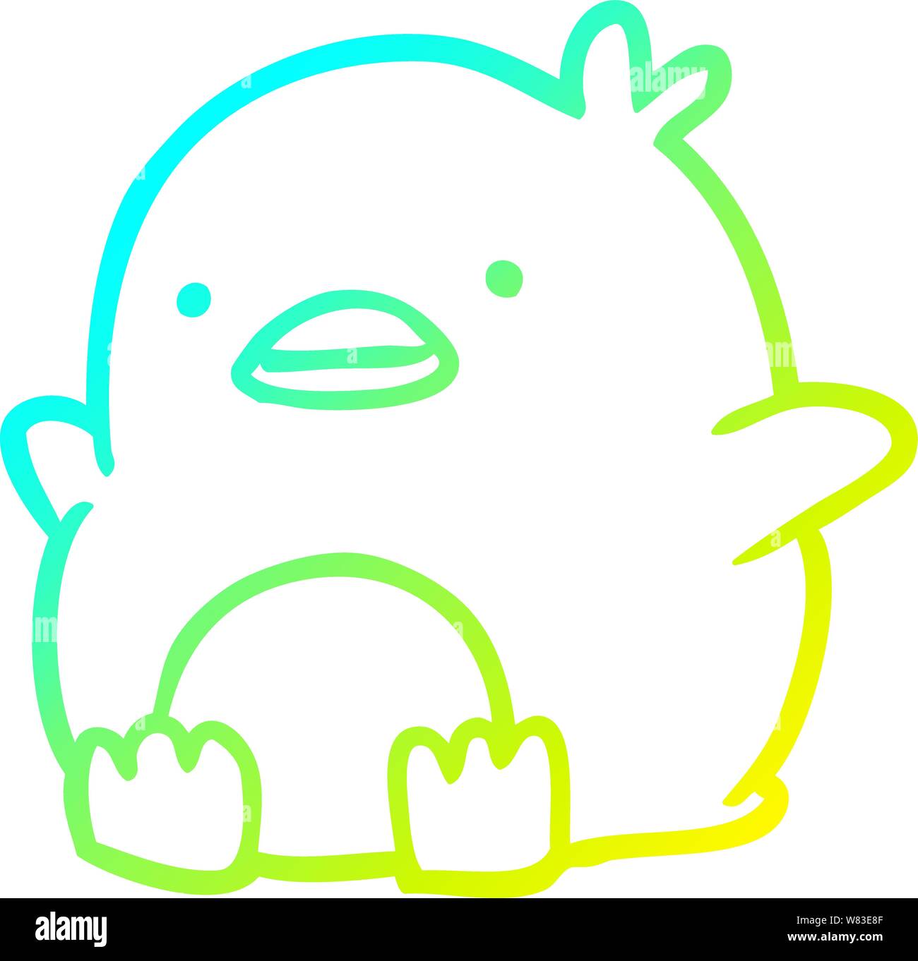Gradiente a freddo la linea di disegno di un attraente pinguino Illustrazione Vettoriale