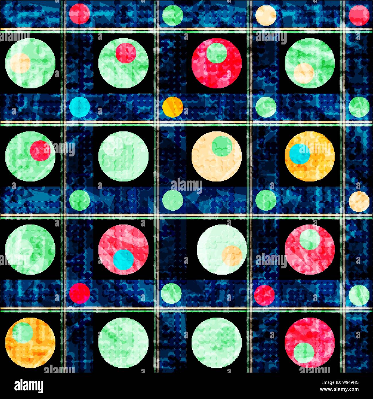 Colorati cerchi psichedelici. astratta sfondo geometrico. illustrazione vettoriale Illustrazione Vettoriale