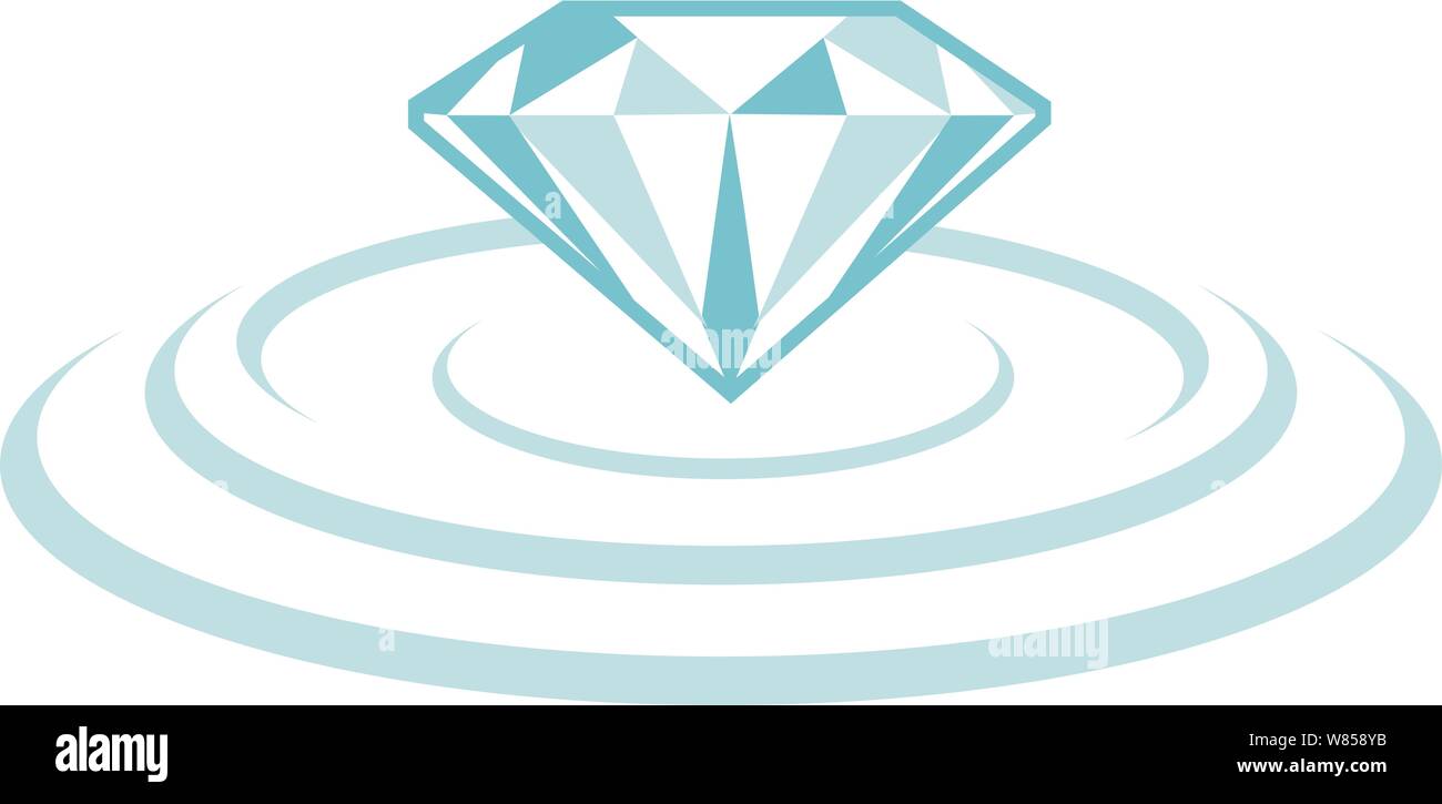 Triangolo a forma di diamante su ondulazioni di grafica in un stagno Illustrazione Vettoriale