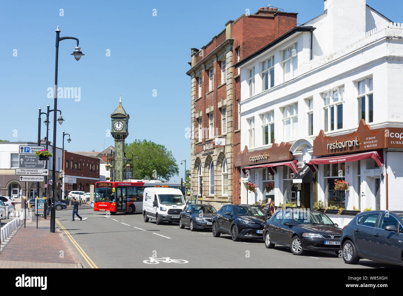 Chamberlain orologio, Frederick Street, il Quartiere dei Gioiellieri, Birmingham, West Midlands, England, Regno Unito Foto Stock