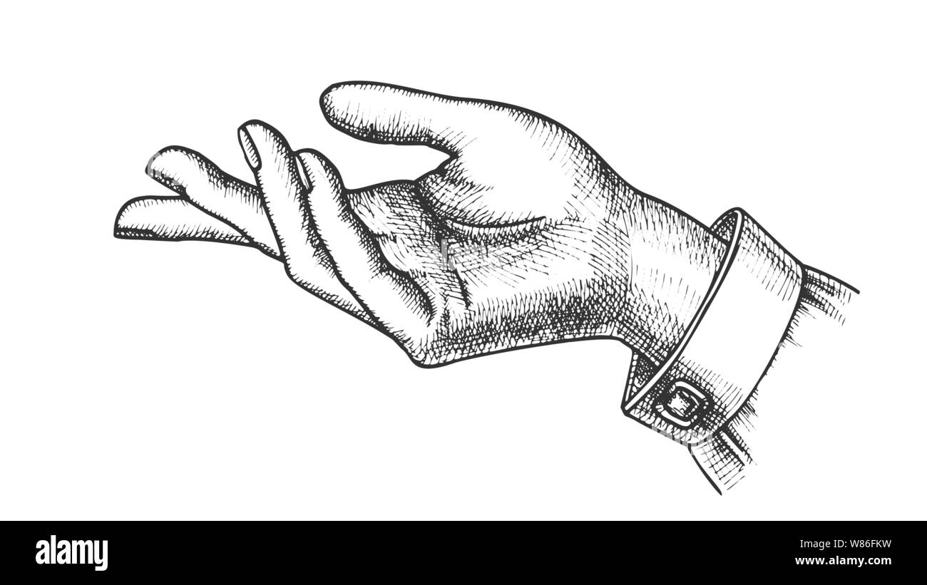 Ragazza gesto mano mostrano la direzione del vettore Handdrawn Illustrazione Vettoriale