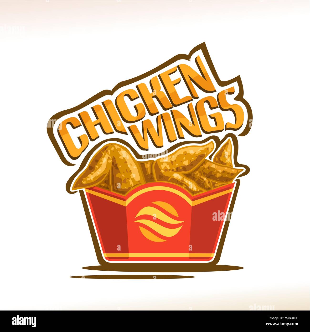 Il logo del vettore di ali di pollo Illustrazione Vettoriale