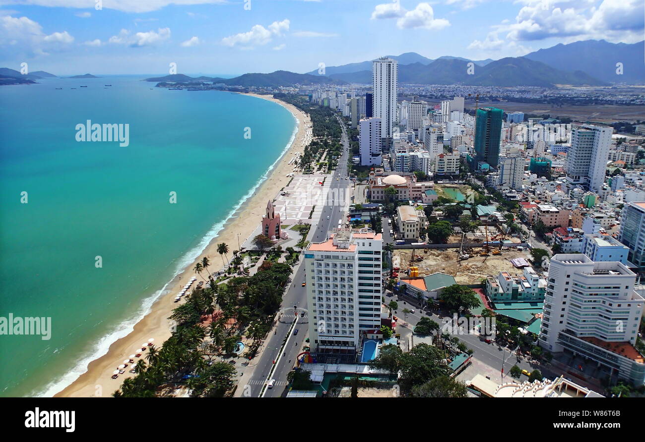 Panorama di Nha Trang, Vietnam Foto Stock